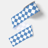Blauw Witte Ruitruitpatroon Grosgrain Lint (Achterkant)