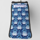 Blauw Witte Scandinavische Tulpen Persoonlijk Golfheadcover (Draai 90)