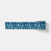 Blauw-witte schelpen patroon satijnen lint (Voorkant)