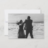 Blauw-witte schilderachtige bloem RSVP kaartje (Achterkant)