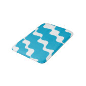 Blauw-witte schuine golven patroon badmat (Gekanteld)