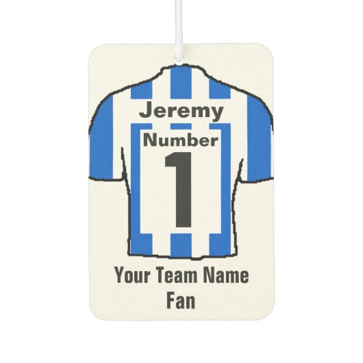 Blauw-Witte Shirts Fan Luchtverfrisser (Voorkant)