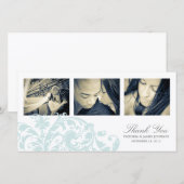 BLAUW & WITTE SIERKEL | HUWELIJKSKAARTJE MET DANKW BEDANKKAART (Voorkant / Achterkant)