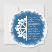 Blauw, Witte Sneeuwvlok Bedrijfs Kerstgroet Feestdagenkaart (Voorkant)