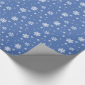 Blauw-witte sneeuwvlok cadeauverpakking cadeaupapier (Hoek)