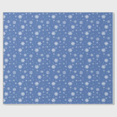 Blauw-witte sneeuwvlok cadeauverpakking cadeaupapier (Vlak)