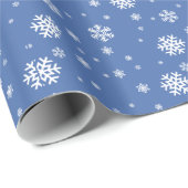 Blauw-witte sneeuwvlok cadeauverpakking cadeaupapier (Rol Hoek)