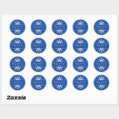 Blauw & Witte Sneeuwvlok Kerst Winter Sticker (Vel)