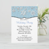 Blauw-witte sneeuwvlok Kerstmis Kaart (Staand voorkant)