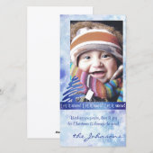 Blauw & Witte Sneeuwvlok "Laat het Sneeuwen!" Foto Feestdagenkaart (Voorkant / Achterkant)