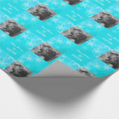 Blauw Witte Sneeuwvlok Minimalistische Foto Kerstm Cadeaupapier (Hoek)