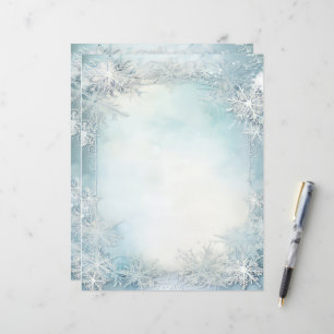 Blauw Witte Sneeuwvlok Scrapbook Journaal Papier