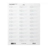 Blauw Witte Sneeuwvlokken Kerst  Etiket (Full Sheet)