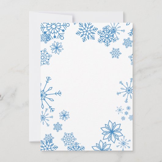 Blauw-witte sneeuwvlokken Kerstfeest Kaart (Achterkant)