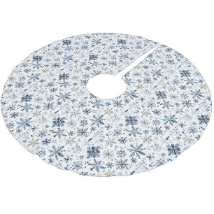 Blauw Witte Sneeuwvlokken Kerstmis Kerstboom Rok