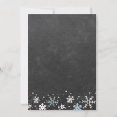 Blauw witte sneeuwvlokken krijtbord jongen baby sh kaart (Achterkant)