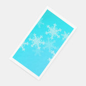 Blauw Witte Sneeuwvlokken Minimalistische Kerst Servet (Hoek)