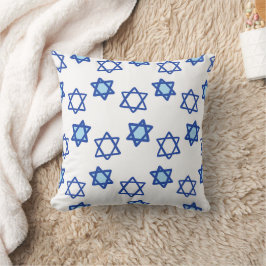Blauw & Witte Ster van David Hanukkah Sierkussen