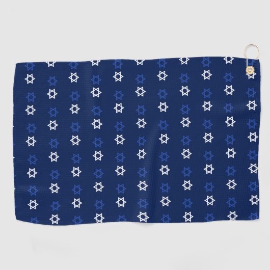 Blauw-witte ster van David Navy Blue Golfhanddoek (Horizontaal)