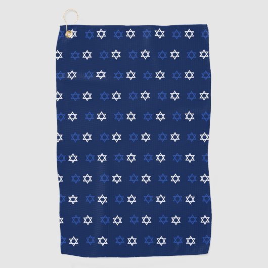 Blauw-witte ster van David Navy Blue Golfhanddoek (Voorkant)