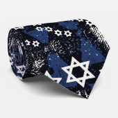 Blauw-witte ster van David Pattern Stropdas (Opgerold)