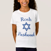 Blauw-witte ster van David Rosh Hashanah T-shirt (Voorkant)