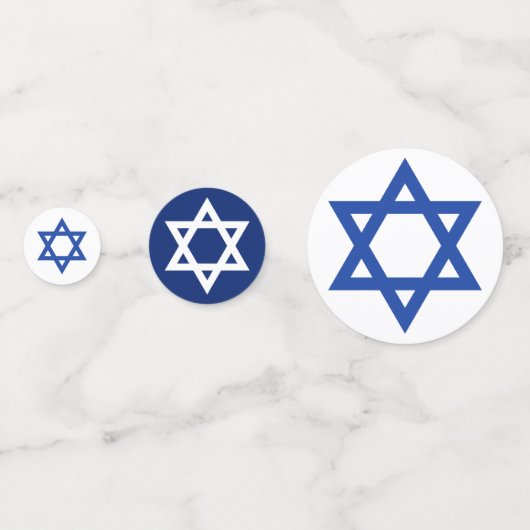 Blauw-witte ster van David Tree of Life Confetti (Voorkanten)