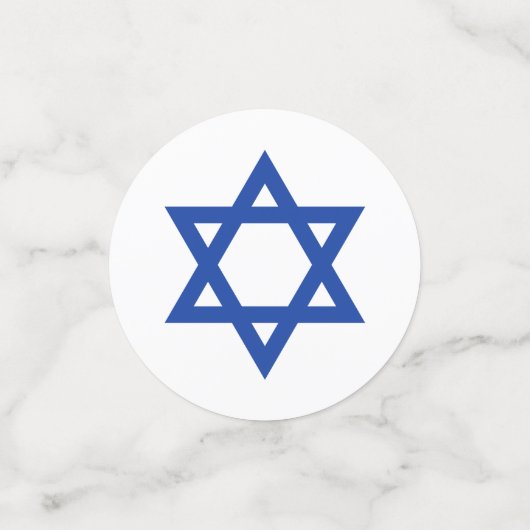 Blauw-witte ster van David Tree of Life Confetti (Kleine voorkant)
