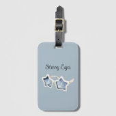 Blauw Witte Ster Zonnebril Bagagelabel (Voorkant (verticaal))