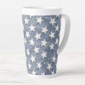 Blauw Witte Sterren Latte Mok (Rechterhoek)