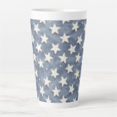 Blauw Witte Sterren Latte Mok (Voorkant)