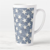 Blauw Witte Sterren Latte Mok (Rechts)
