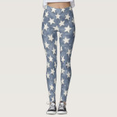 Blauw Witte Sterren Leggings (Voorkant)