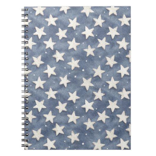 Blauw Witte Sterren Notitieboek (Voorkant)