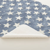 Blauw Witte Sterren Sherpa Deken (3/4)