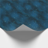 Blauw-witte Sterrennacht Celestial Cadeaupapier (Hoek)