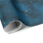 Blauw-witte Sterrennacht Celestial Cadeaupapier (Rol Hoek)