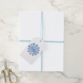 Blauw witte stickers cadeaulabel (Met Touw)