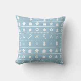 Blauw Witte Stijlvolle Iconische Kerst Kamer Decor Kussen