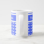 Blauw/Witte Stippen Aangepaste Jumbo Mok (Achterkant)