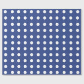 Blauw Witte Stippen Cadeaupapier (Vlak)