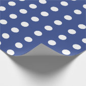 Blauw Witte Stippen Cadeaupapier (Hoek)