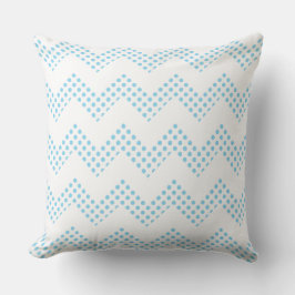 Blauw Witte Stippen Chevron Sierkussen