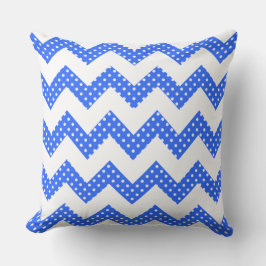 Blauw witte Stippen Chevron Sierkussen