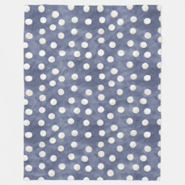 Blauw Witte Stippen Fleece Deken