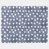 Blauw Witte Stippen Fleece Deken (Voorkant (Horizontaal))