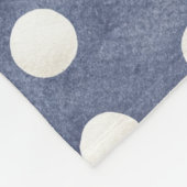 Blauw Witte Stippen Fleece Deken (Hoek)