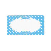 Blauw-witte Stippen Inblikken Label (Voorkant)