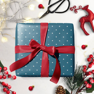 Blauw Witte Stippen Kerst Inpakpapier