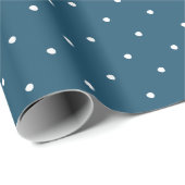 Blauw Witte Stippen Kerst Inpakpapier (Rol Hoek)
